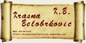 Krasna Belobrković vizit kartica